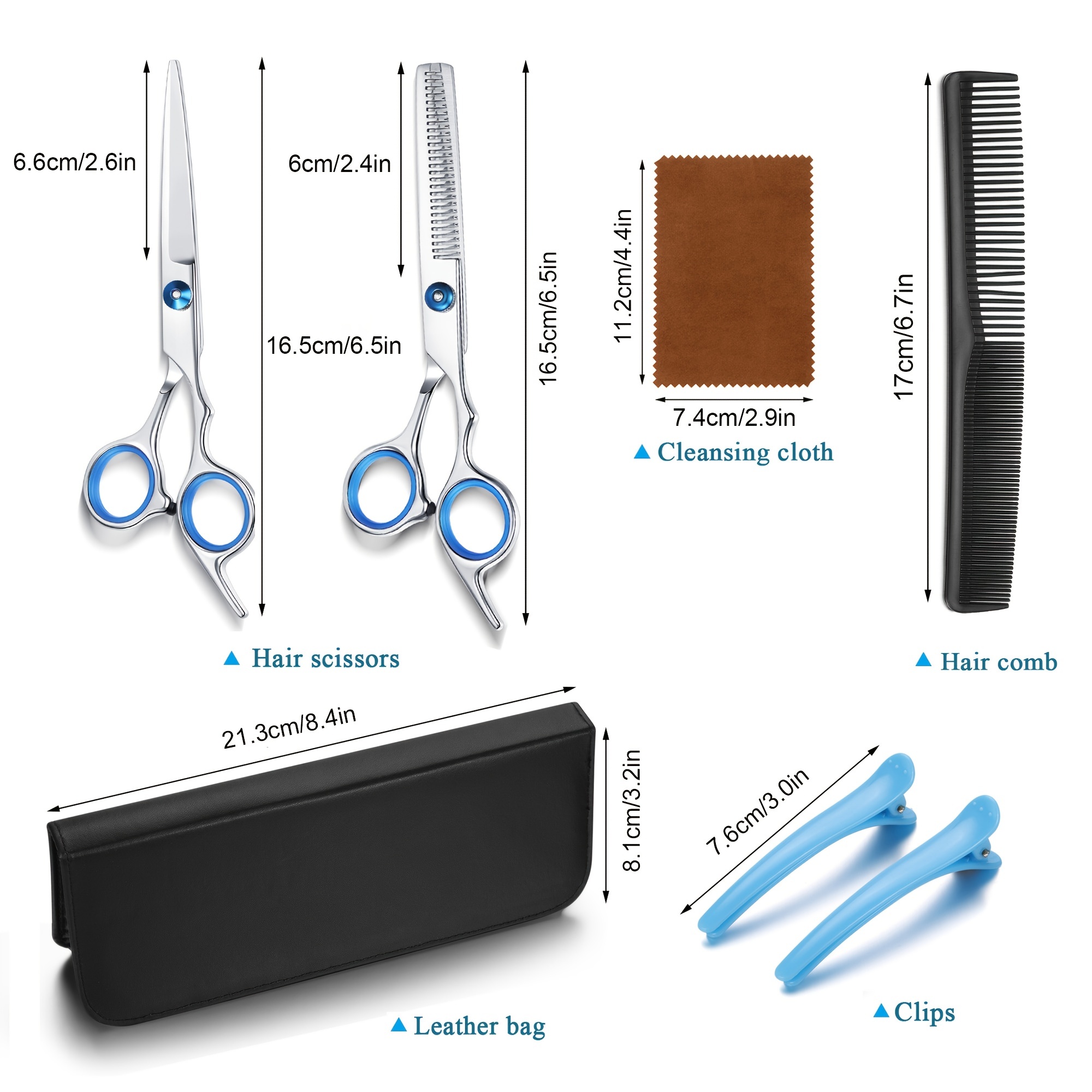 Professional Hair Cutting Scissors With Comb And Case - Temu