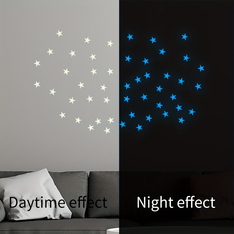 Glow in the Dark STARS extra Large Stickers Peel and Stick Decals