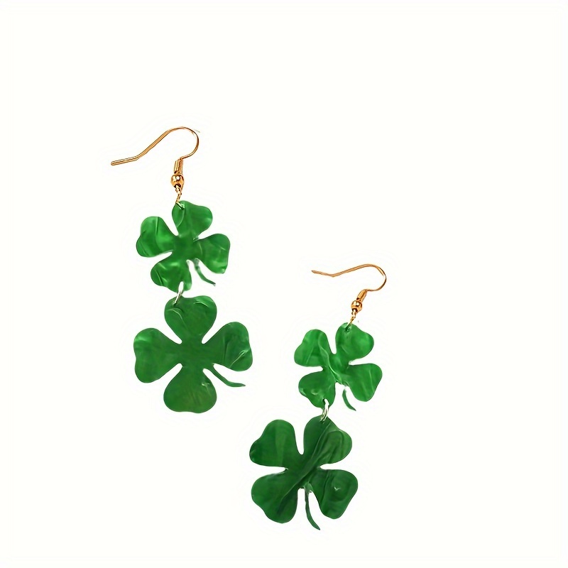 St Patrick's Clover Dangle Earrings