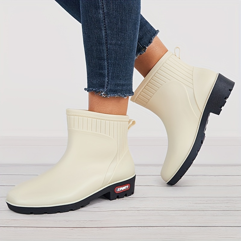 Women's Waterproof Ankle Boots Platform Comfortable Stylish Outdoor Rain Boots