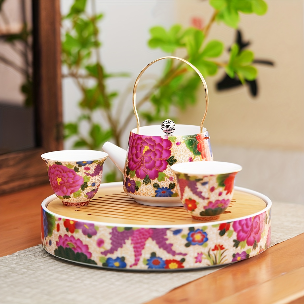 Set da tè Cinese Kungfu, Servizio da tè Cinese Kung Fu in Ceramica, Vassoio da  tè
