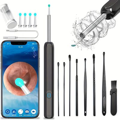 ear wax removal tool with 5pcs ear scoop and 8pcs ear digging tools ear cleaner with camera earwax removal tool with 1080p rechargeable earwax removal tool for kids adults