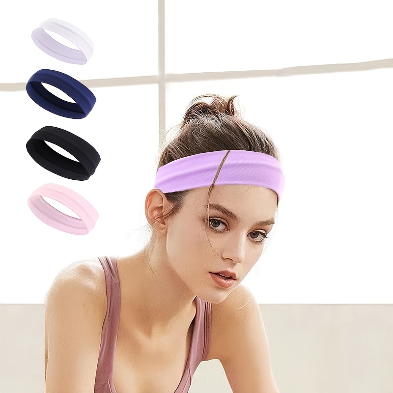 Non slip Sports Headband Women Wide Stretchy Forehead Band - Temu