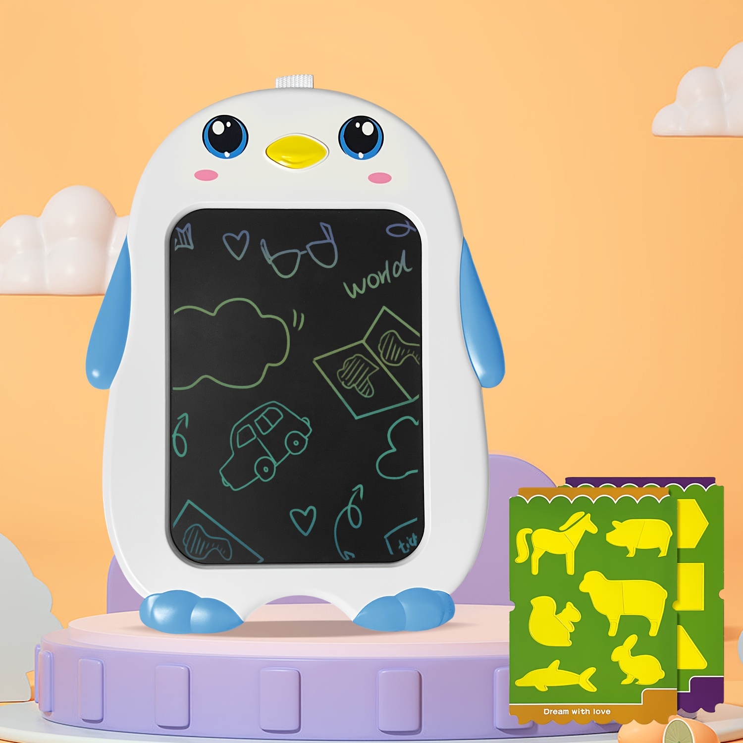 Tablette à dessin pingouin - LCD - Bloc à dessin Pingouin - Tablette à  dessin 