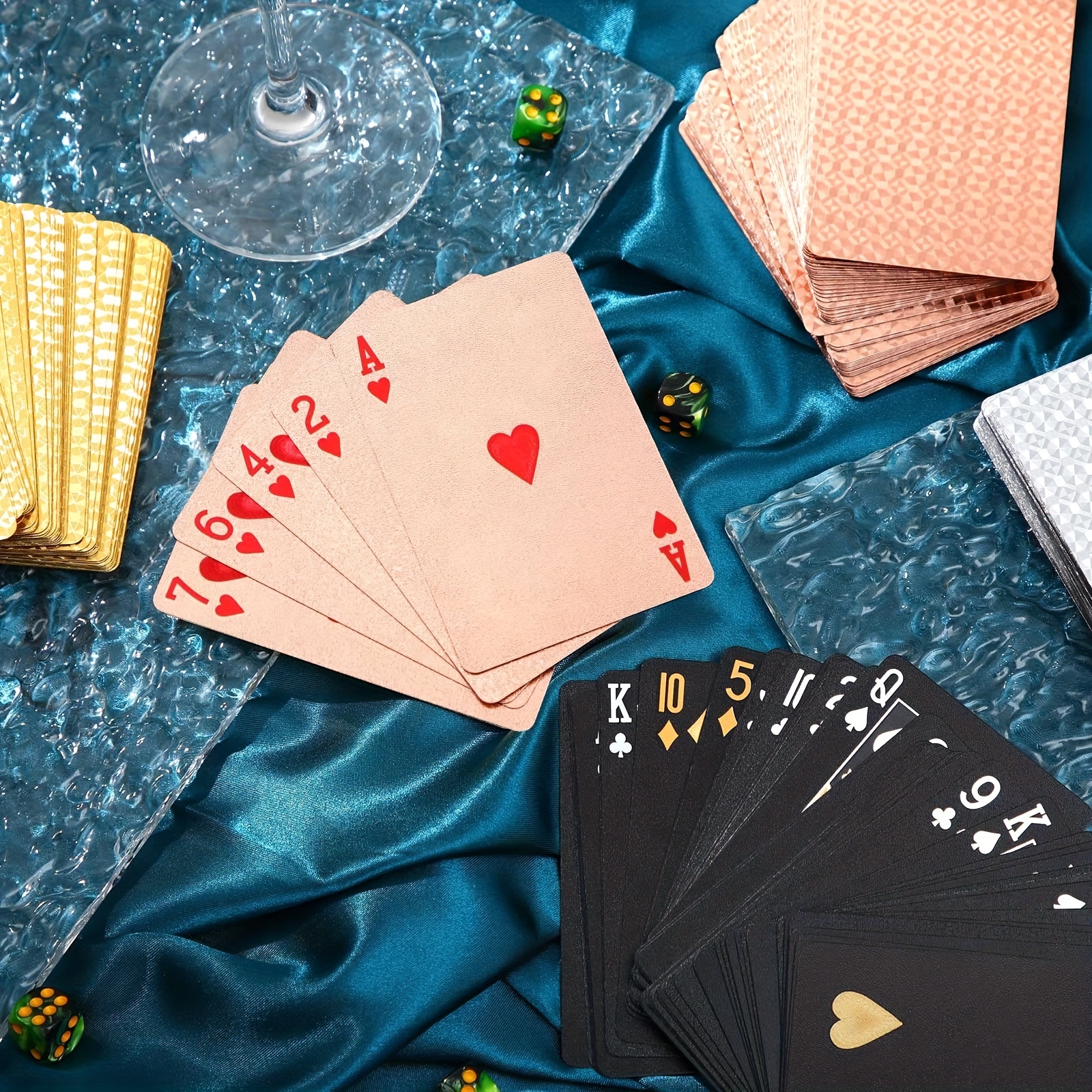 Carte Poker Foil, Carte Gioco Dorate, Giochi Tavolo Famiglie, Protezione  'acquirente 90 Giorni