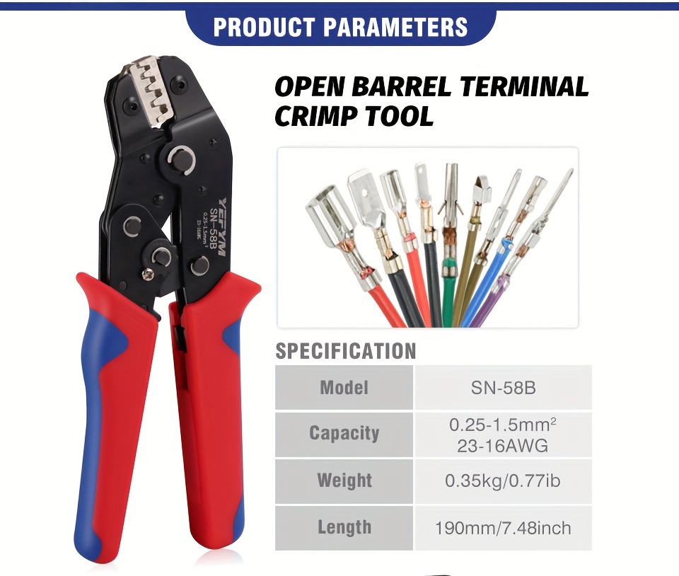 Spade Terminal Crimping Tool Kit Ratcheting Wire Crimper Temu