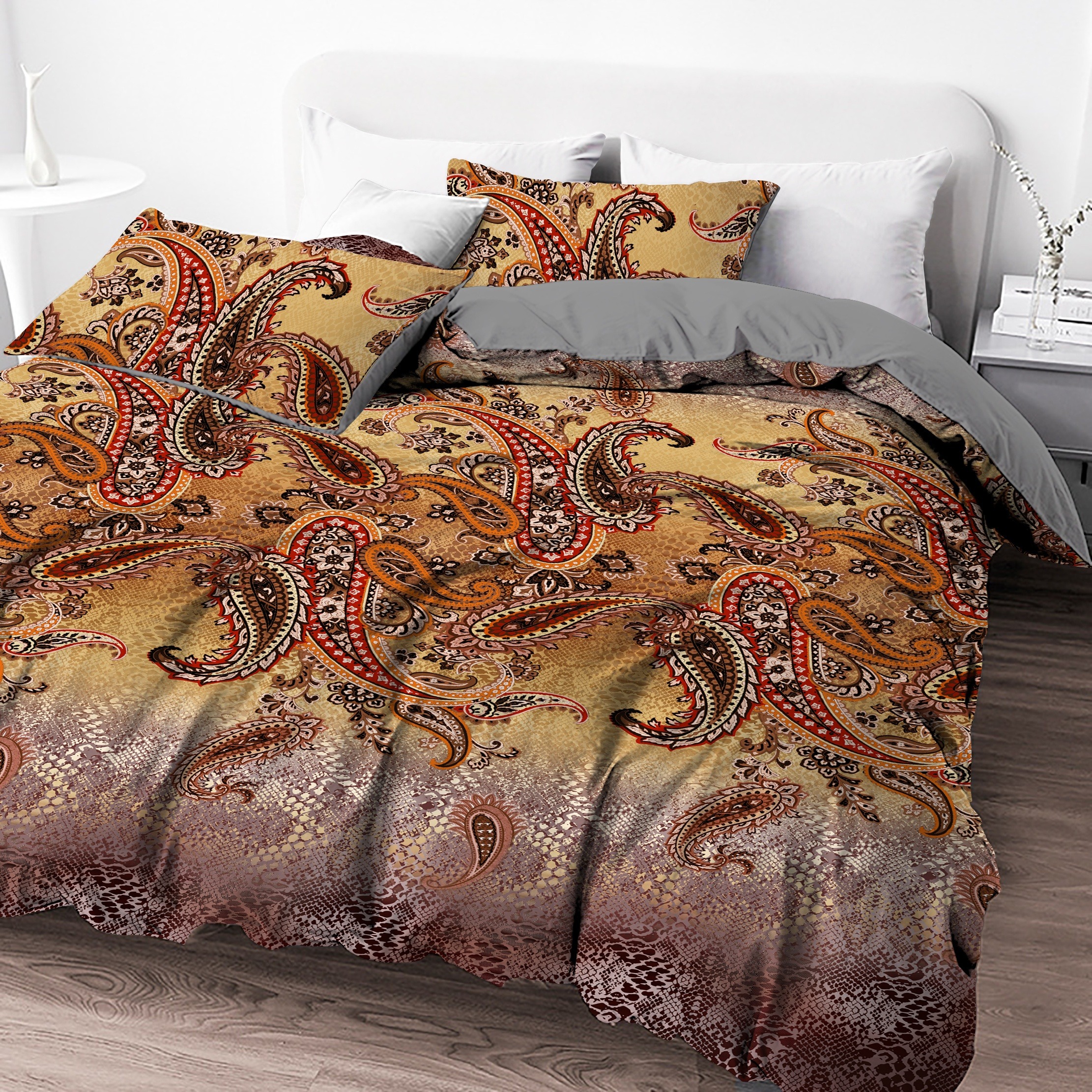 Paisley Duvet Cover Set Bohemian Damask Paisley Bedding - Temu