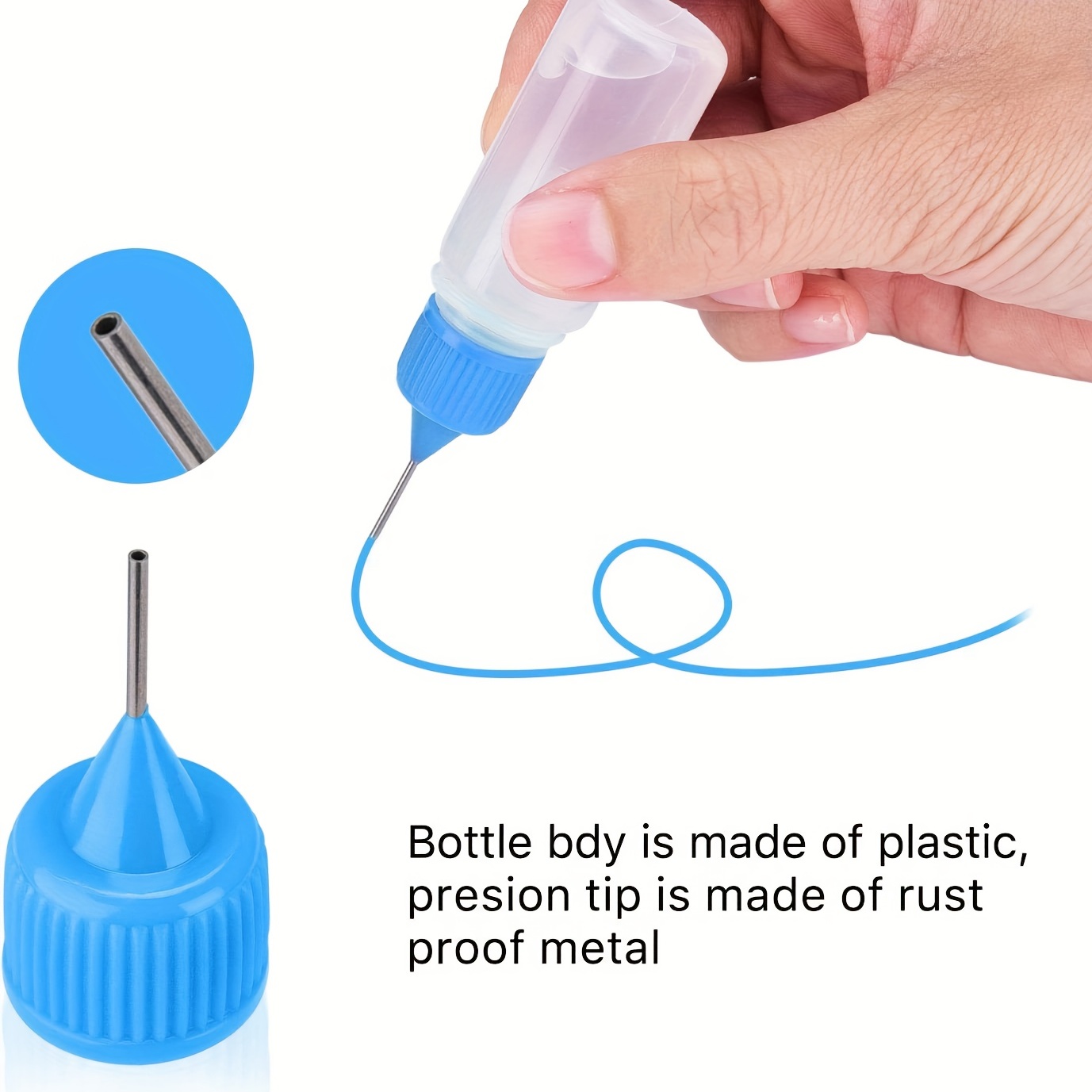 Precision Needle Tip Glue Applicator Bottle With Bent Blunt Needle Tip And  Tapered Needle For Oil, Adhesive, Liquid