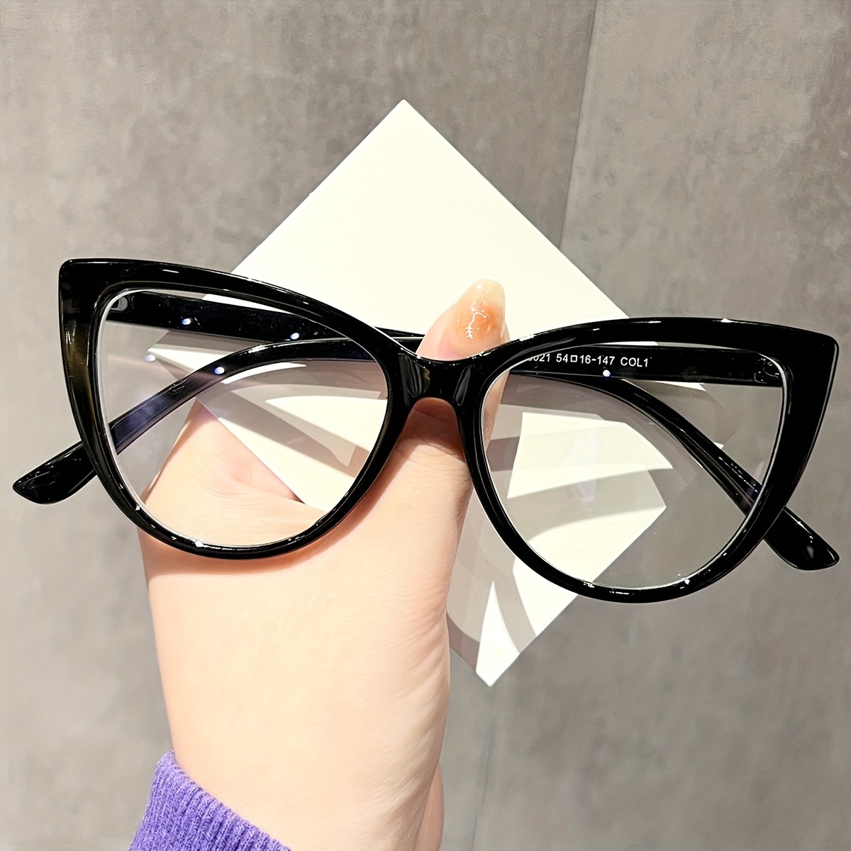 Image of 1pc, Bololoc, New Style, Women's, Fashionable, Cat-eye, Leopard Print, Tr90, Metal Hinge, Plain Lens, Decorative Glasses