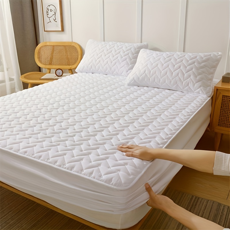 Protector de colchón impermeable, tamaño individual, transpirable y  silencioso, funda de colchón individual, acolchada con bolsillo profundo de  hasta