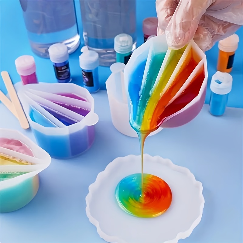  jojofuny 3pcs Paint Pouring Cup Resin Split Cups flotrol  Acrylic Pour Medium Silicone Oil for Acrylic Pouring Silicone Funnel Paint  Pouring Split Cups Silica Gel White Drawing Tool Pigment
