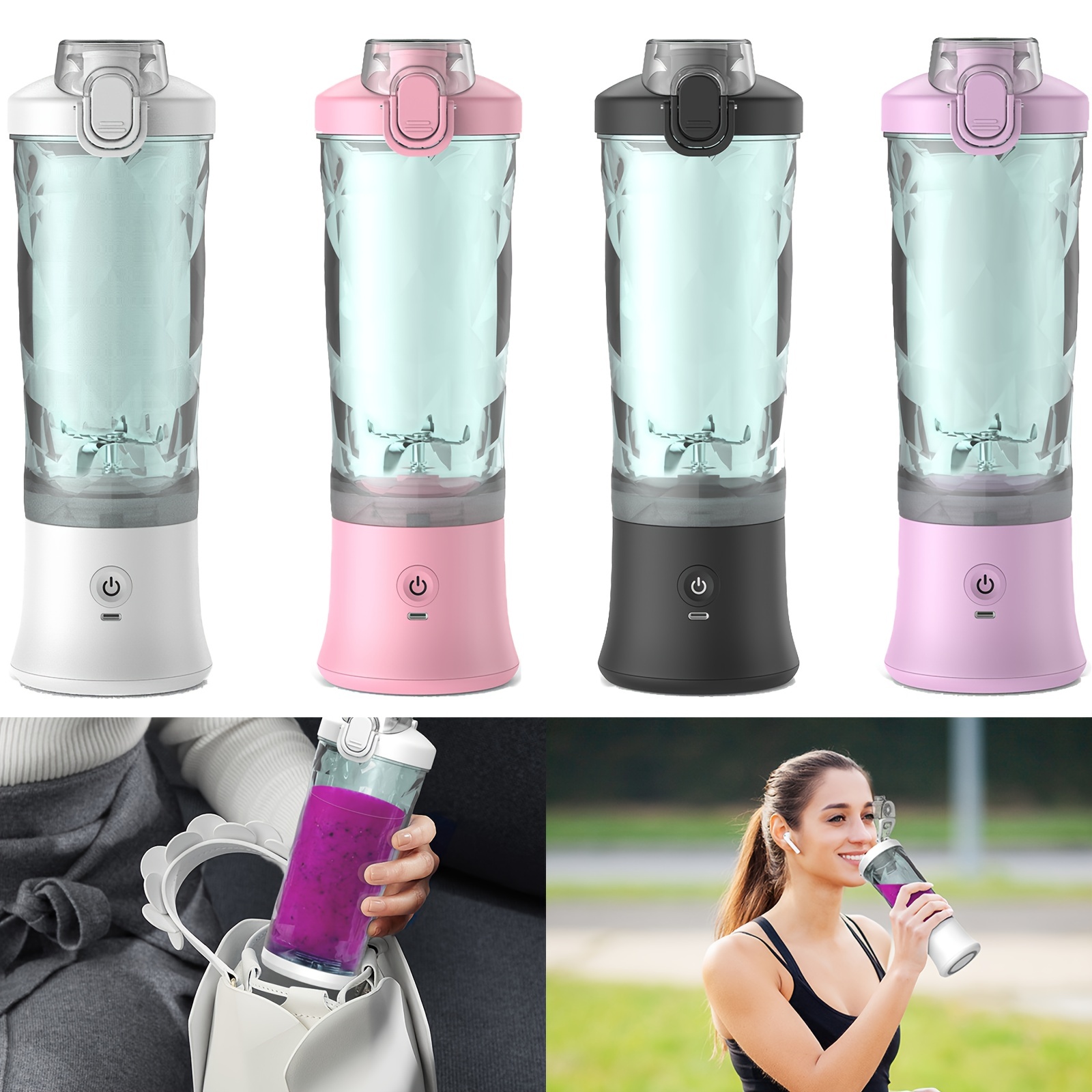 4 Colors Usb Rechargeable Personal Portable Blender For - Temu