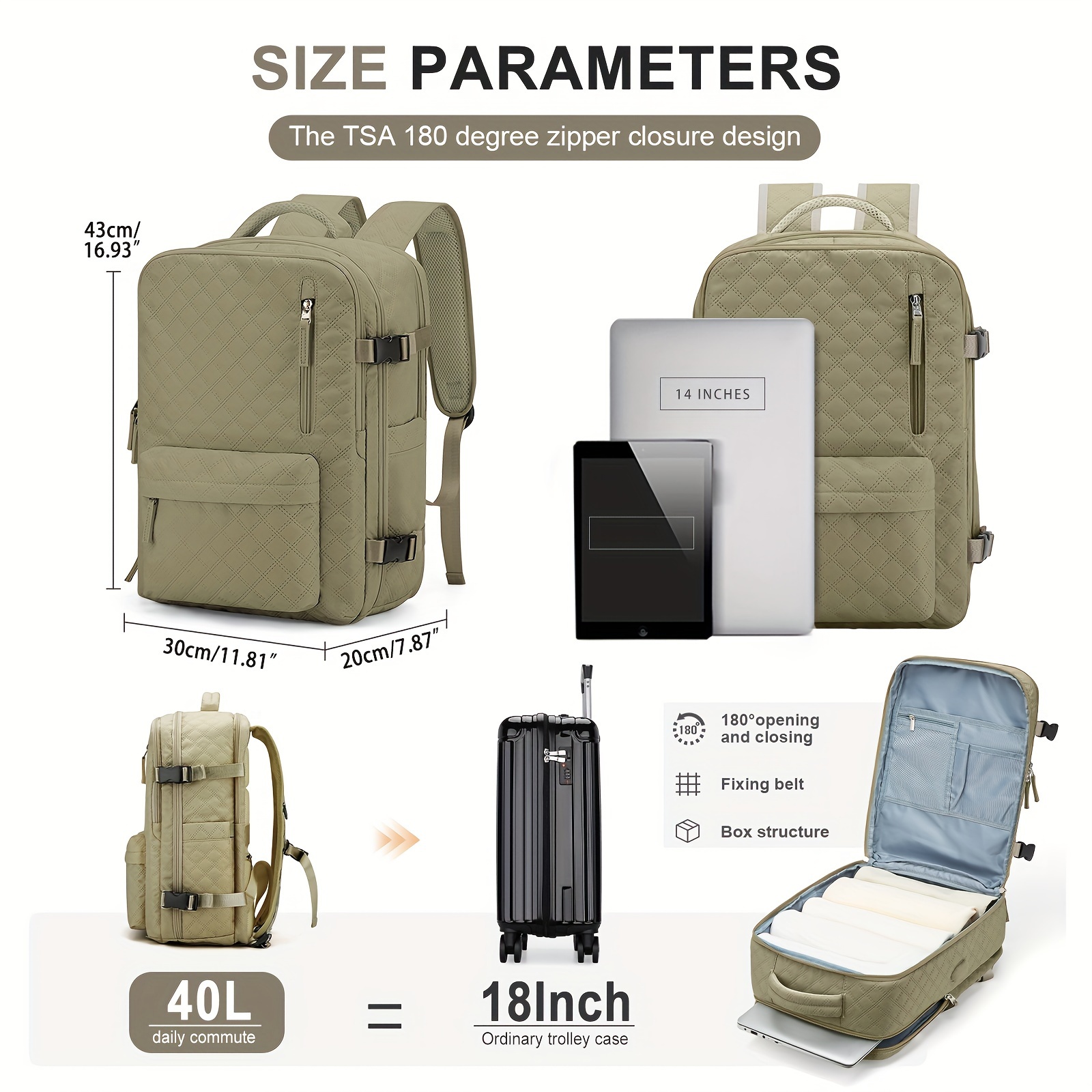 Large Capacity Travel Backpack Functional Heavy Duty Laptop Temu