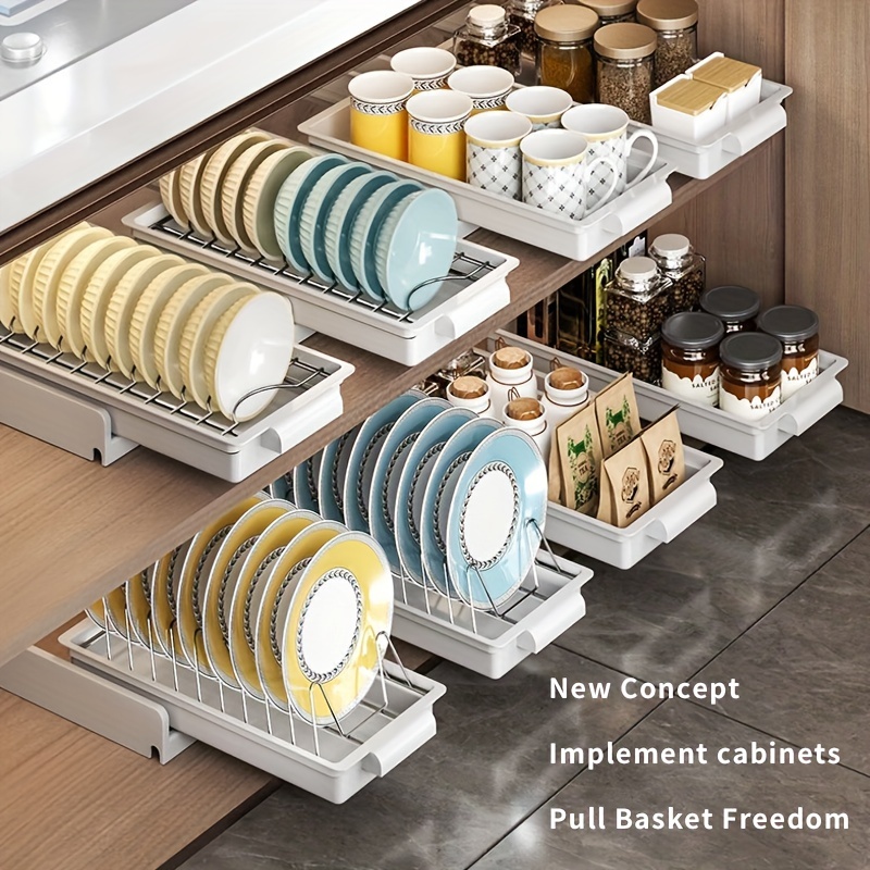 Sink Dish Rack Storage Organizer Pull Cabinet Drawer Shelf - Temu