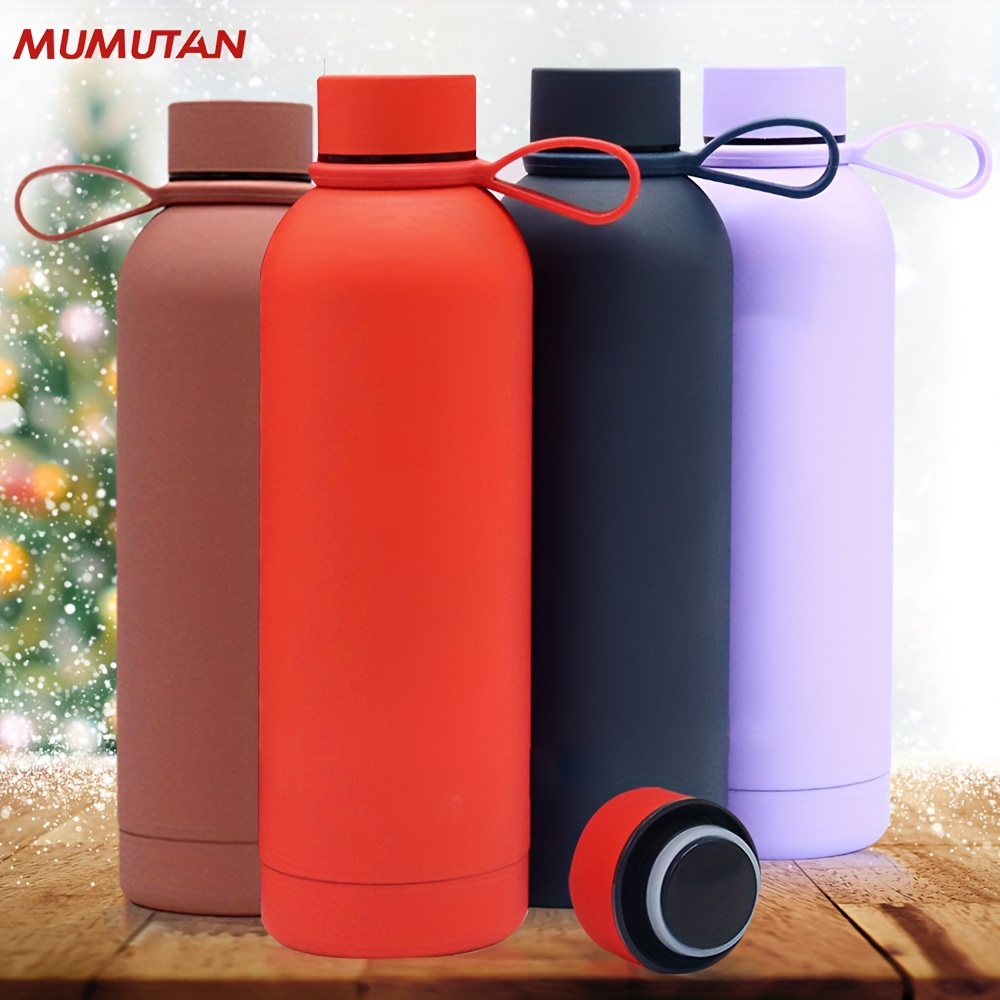 Solid Color Stainless Steel Insulation Cup, Double Layer Leakproof Vacuum  Water Bottle, Suitable For Outdoor Sports, Fitness, Car Driving - Temu