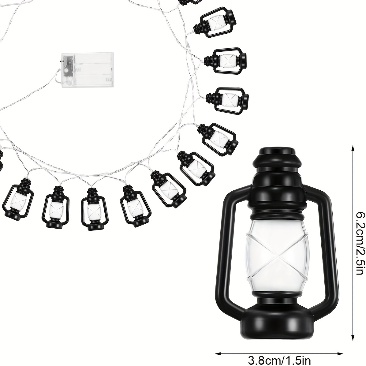 BLÖTSNÖ Guirlande lumineuse à LED 12 amp, intérieur, à pile noir