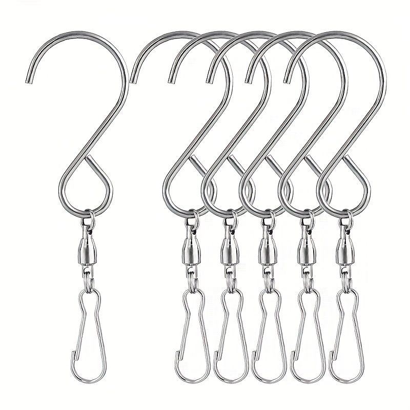 6pcs 360 Degree Rotating Wind Chime Hooks Stainless Steel Metal Hanging  Small Flower Basket Hooks Capable Of Hanging Flower Pots Bird Feeding Pots  Wind Chimes Etc - Patio, Lawn & Garden - Temu