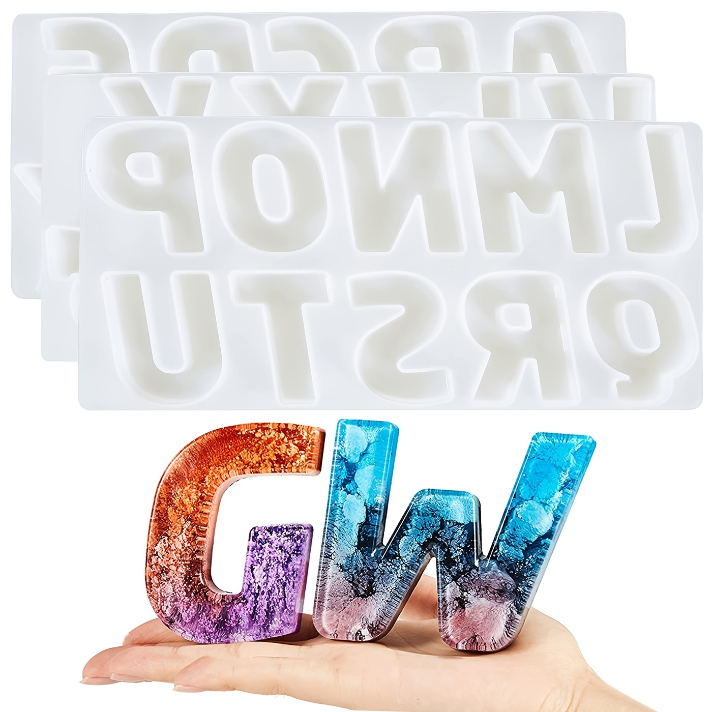 3D ALPHABET SILICONE Molds, Letter Molds For Resin DIY, Casting
