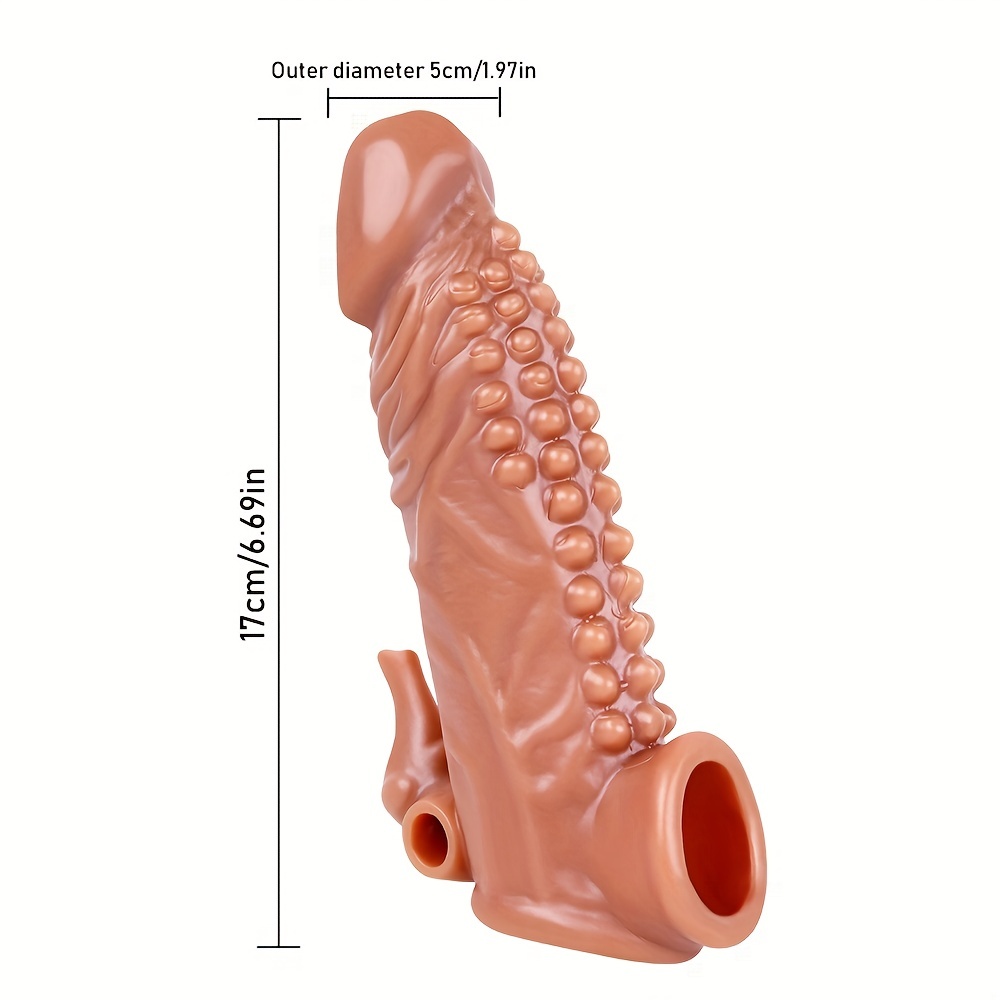 Penis Sleeve Extender Enlarger Sheath, Silicone Cock Sleeve Extension With Stretchy Loop For Men To Increase Length and Girth, Reusable Condom Dildo Penis Pump Enhancer Adult Couples Sex Toys For Men -