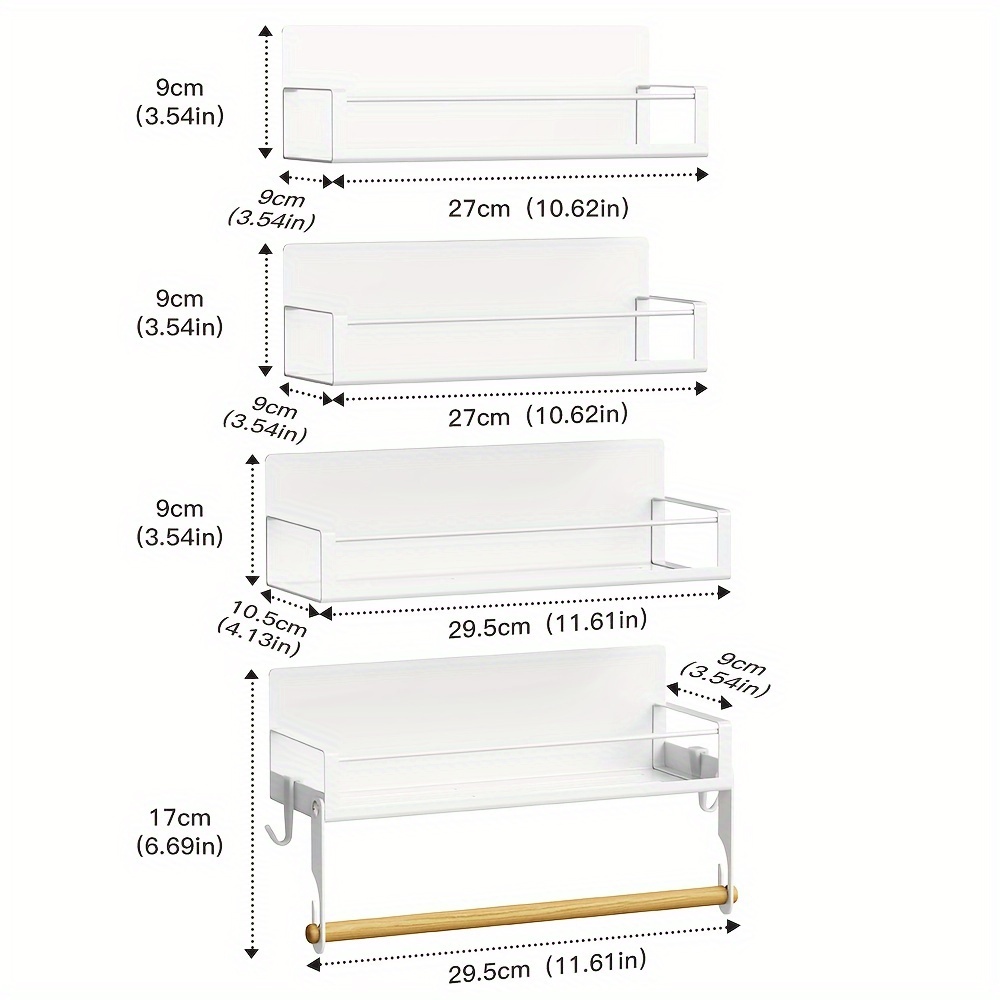 Mensola A Suzione Magnetica 4 Pezzi / Set Mensola Utilitaria - Temu Italy