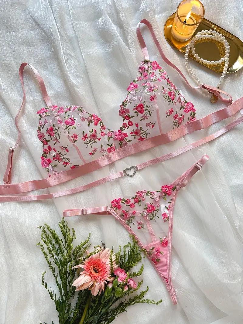 Ladies Lace Flower Embroidery Bra For Women Underwear Bras