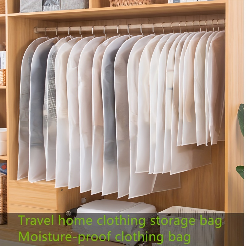 

5pcs Hanging Clothing Dust-proof Bag, Portable Travel Clothing Storage Sleeve, Perfect Home Wardrobe Clothing Cover