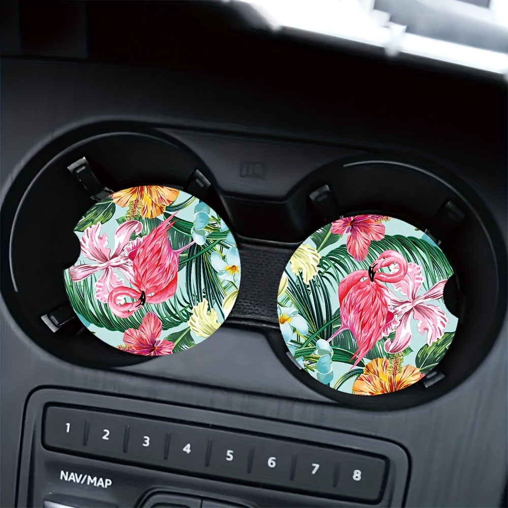 Universal Flamingo Flower Car Coasters Waterproof Non - Temu