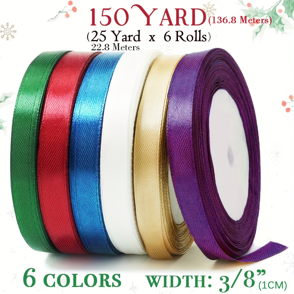 150 Yards Christmas Ribbon For Gift Wrapping 3/8wide - Temu