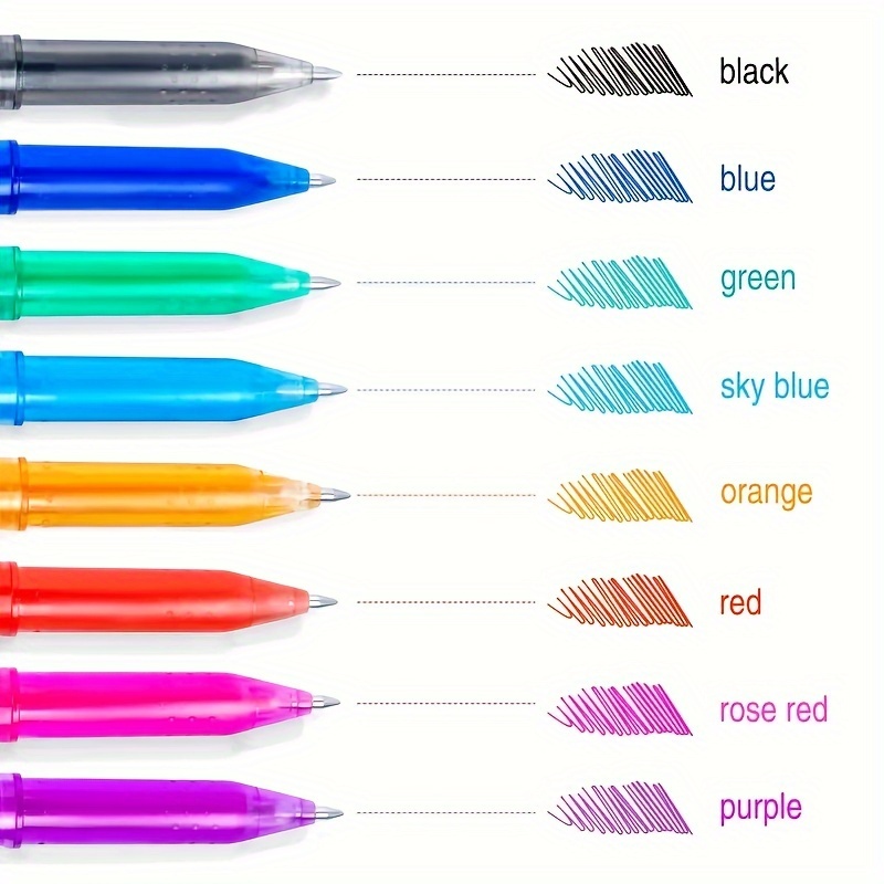 Set de 8 plumas borrables de colores diseño liso – Tecnologia Gipel