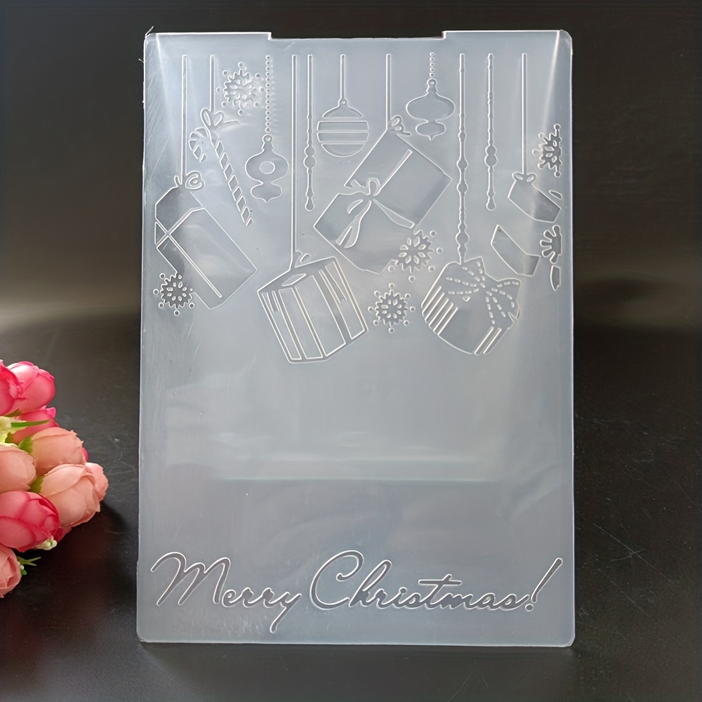 KWELLAM 3D Merry Christmas Snowflake Background Plastic Embossing