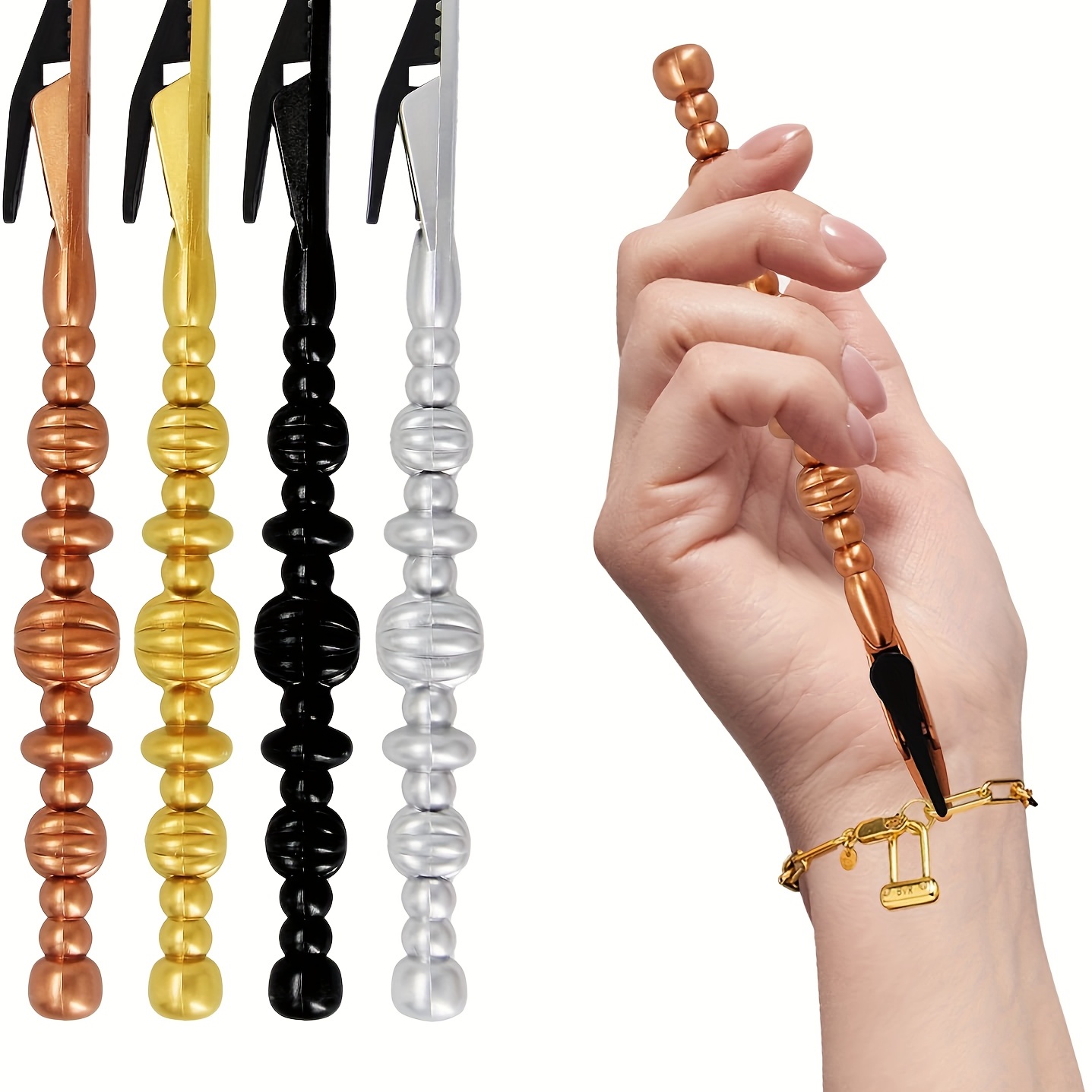Bracelet Helper Jewelry Buddy Tools Gadgets for Women Offer Connecting to  Wrist Bracelets (Silver) 