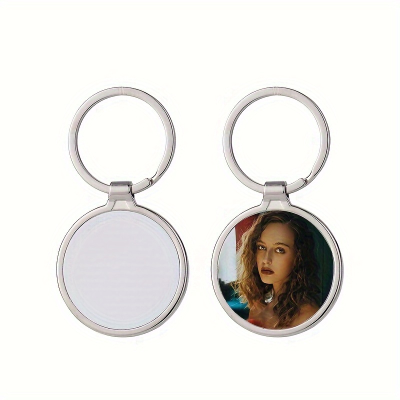 40pcs Sublimation Keychain Blanks Bulk, Double-Sided Printed Heat Transfer Photo Picture Frame Keychain Car Hanging Pendant Gift,Temu