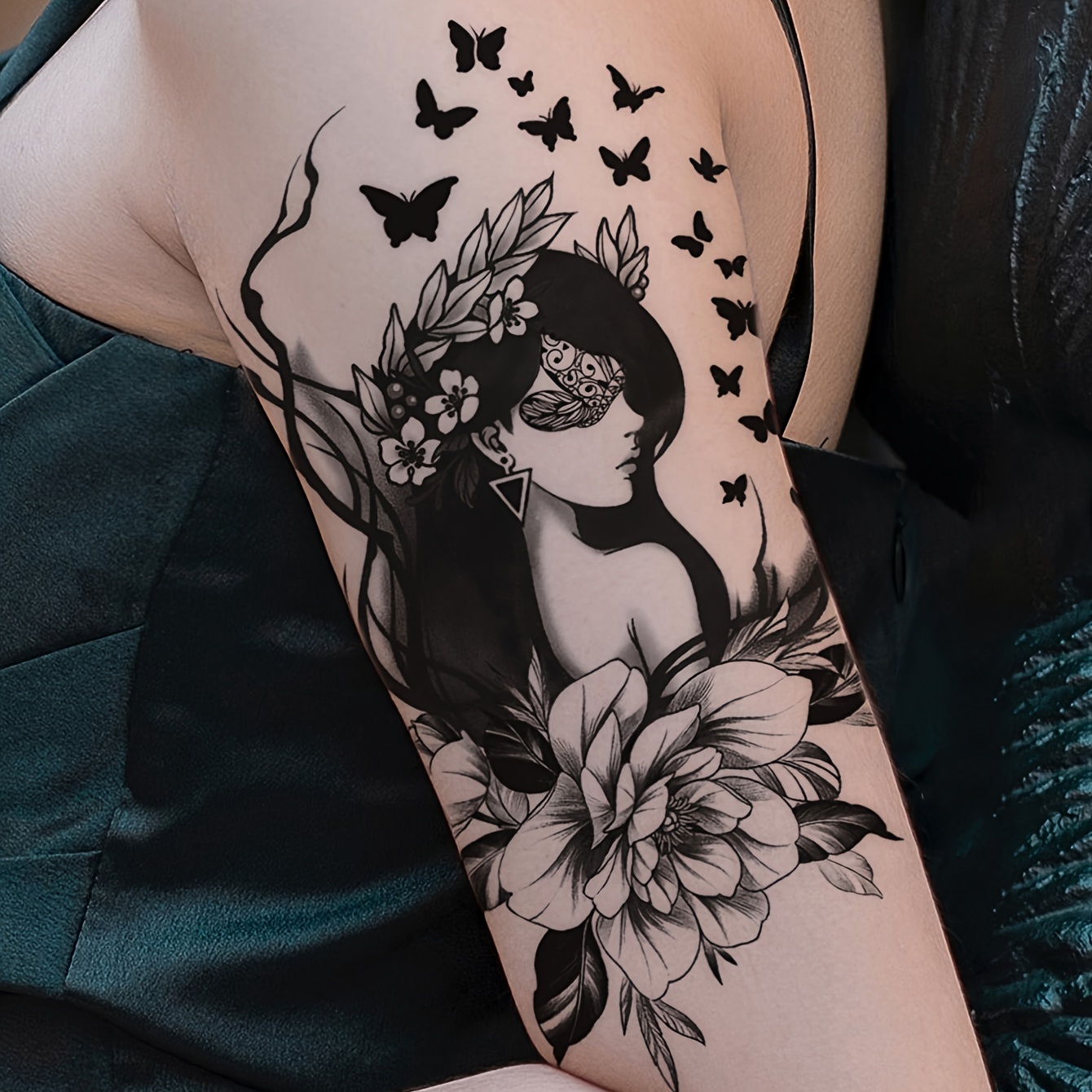 Cartoon Tattoo Sticker Anime Flower Personality Flower Arm Tattoo Sticker |  Shopee Malaysia