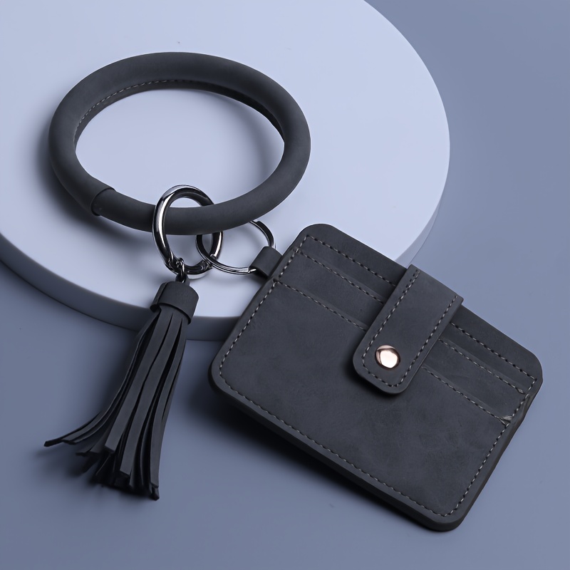 Bracelet Wallet Wristlet Keychain Pocket Credit Card Holder PU