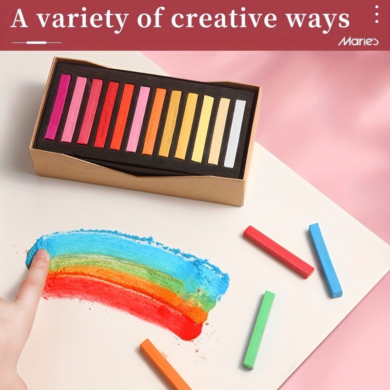 Poster Colorful chalk pastels education, arts,creative. 