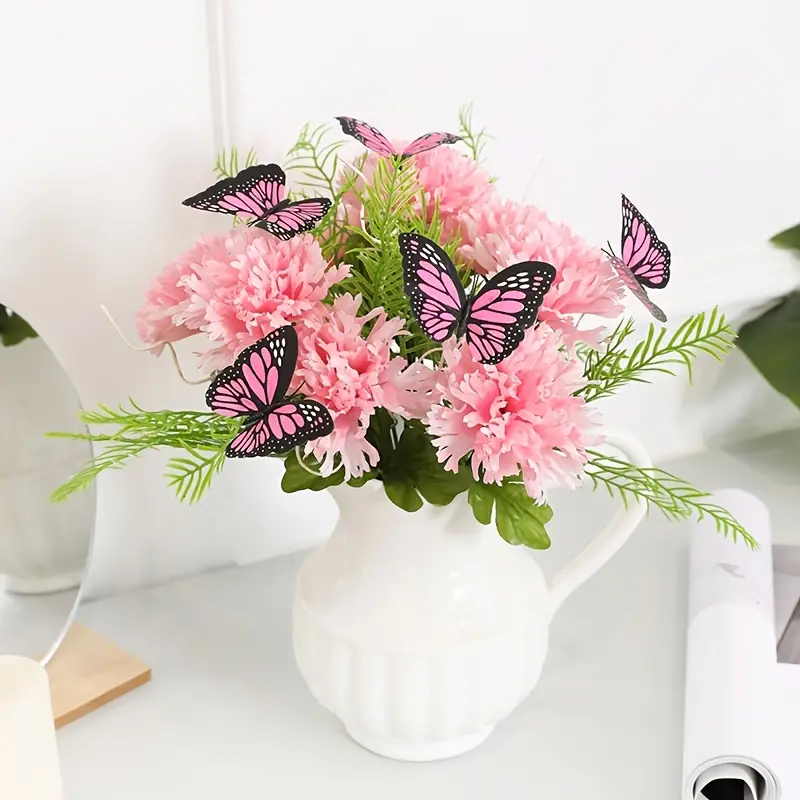 1pc 5-Head Lilac Butterfly Bouquet - Artificial Flowers for Home, Garden,  Office, and Wedding Decor