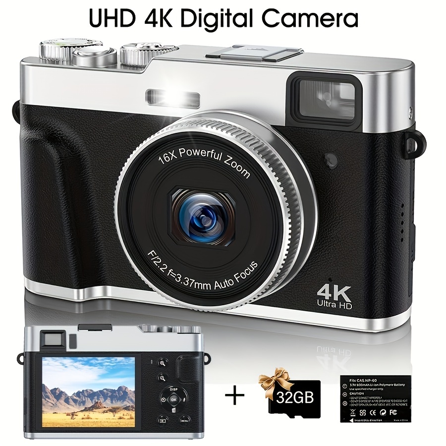 Appareil Photo numérique 4K Caméra vidéo 48MP Zoom numérique 4K