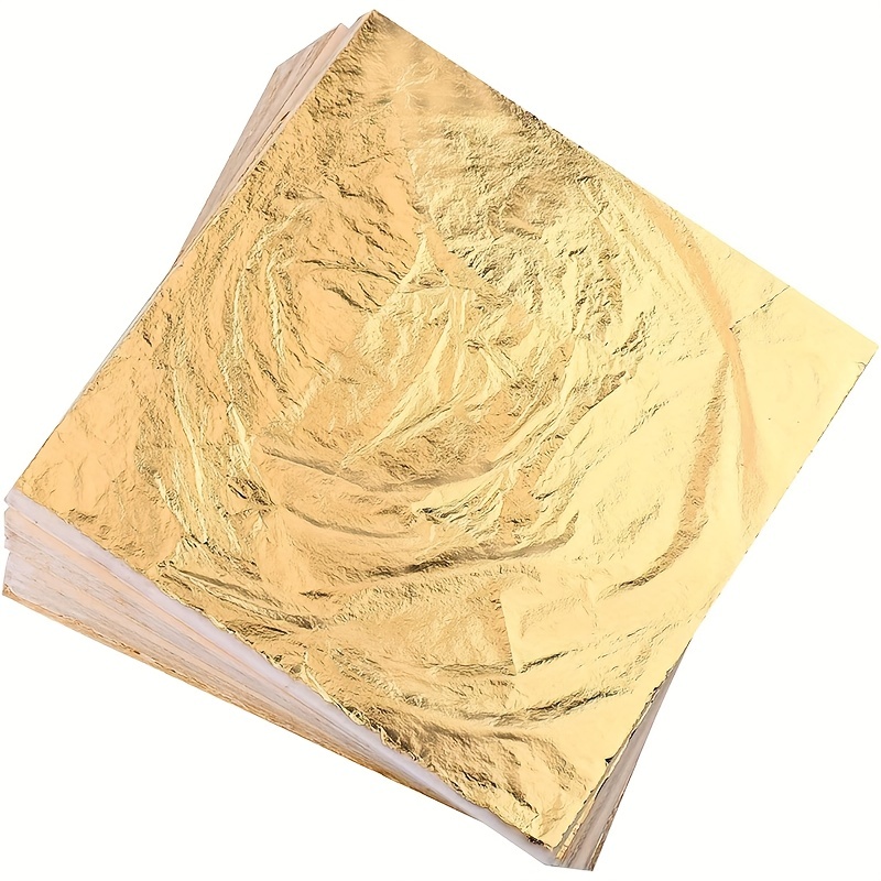 100 Sheets Imitation Gold Leaf for Art, Crafts Decoration, Gilding  Crafting, Frames, 5.5 by 5.5 Inches