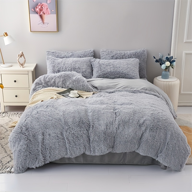 Fluffy Comforter Set - Temu