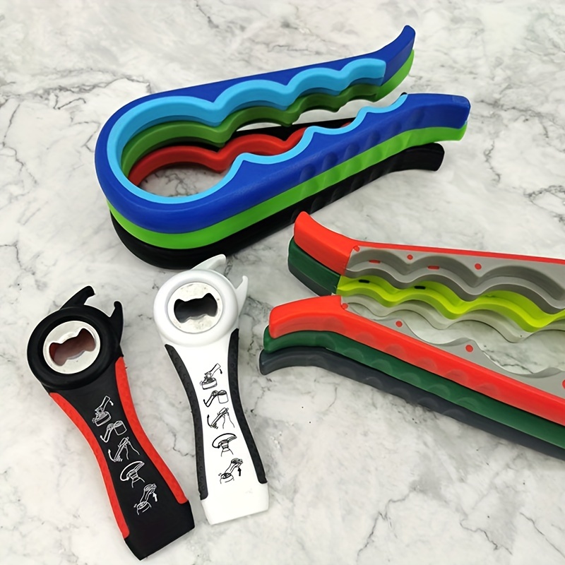 Multi Function Can Opener Bottle Opener Kit with Silicone Handle