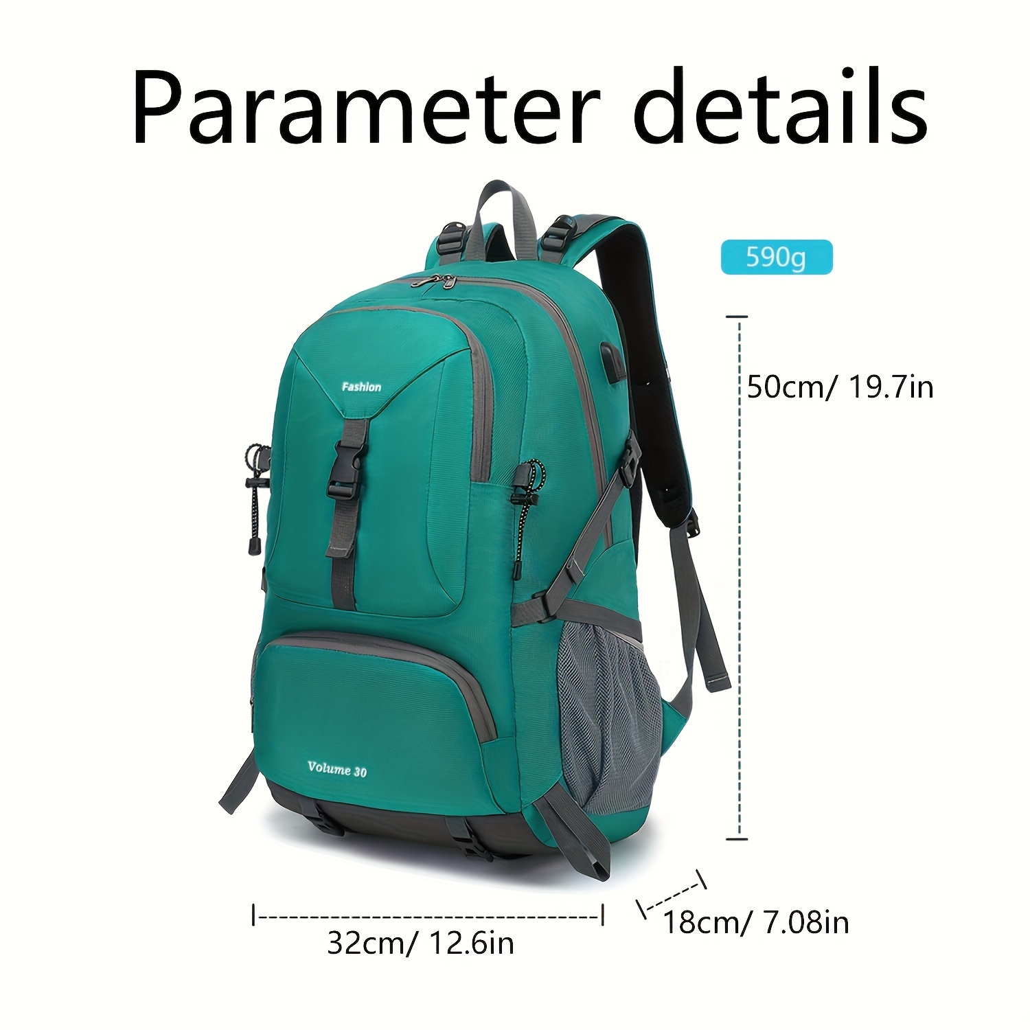 Mochila de senderismo de 40L Mochila de viaje plegable ligera para mujeres  y hombres