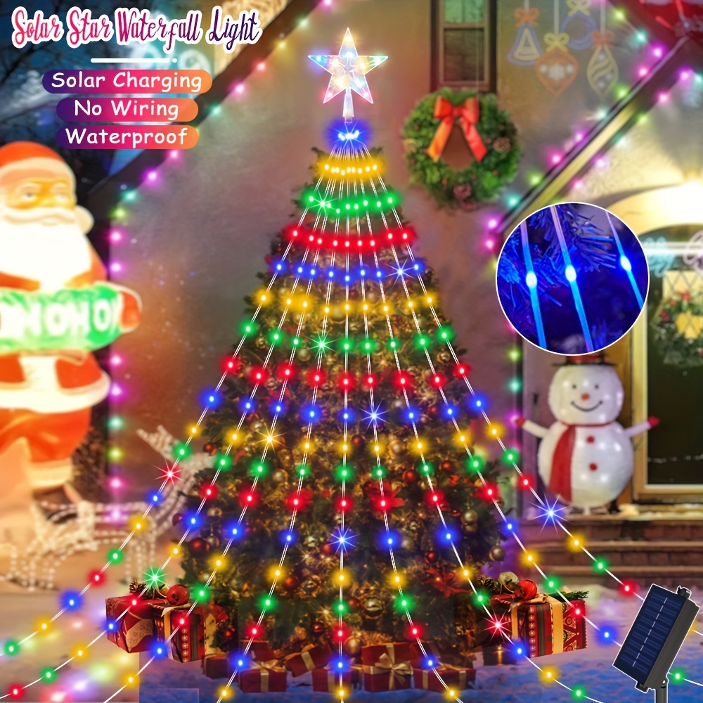 Solar Star Light Strings With Remote Control Christmas - Temu