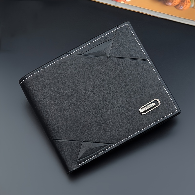 Men's Wallet Short Money Clip, Fashion Multi-card Lychee Pattern Horizontal  Splicing Leather Clip - Temu