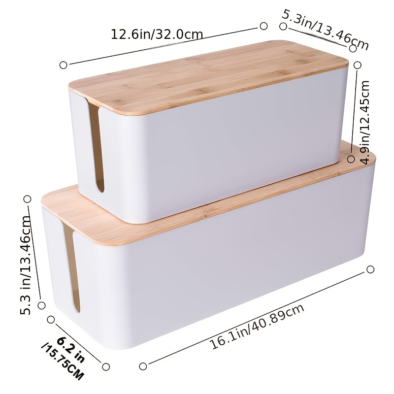 Cable Management Box Coperchio In Legno Organizzatore Fili - Temu