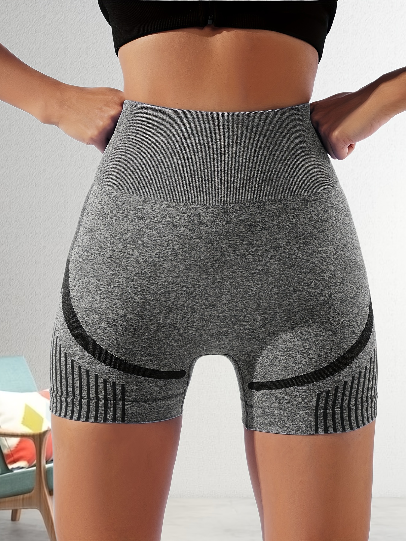 Seamless High Waist Sports Shorts