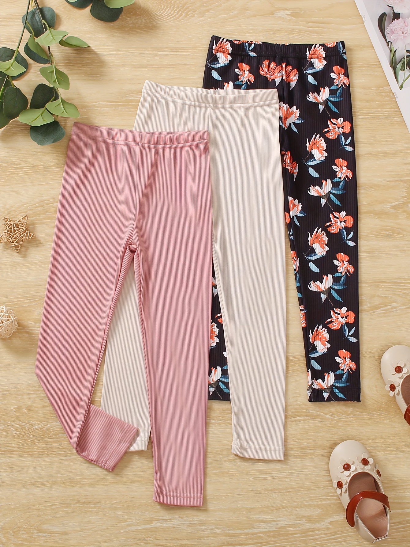 Leggings Para Niña Pequeña, Pantalones Casuales Cómodos - Temu