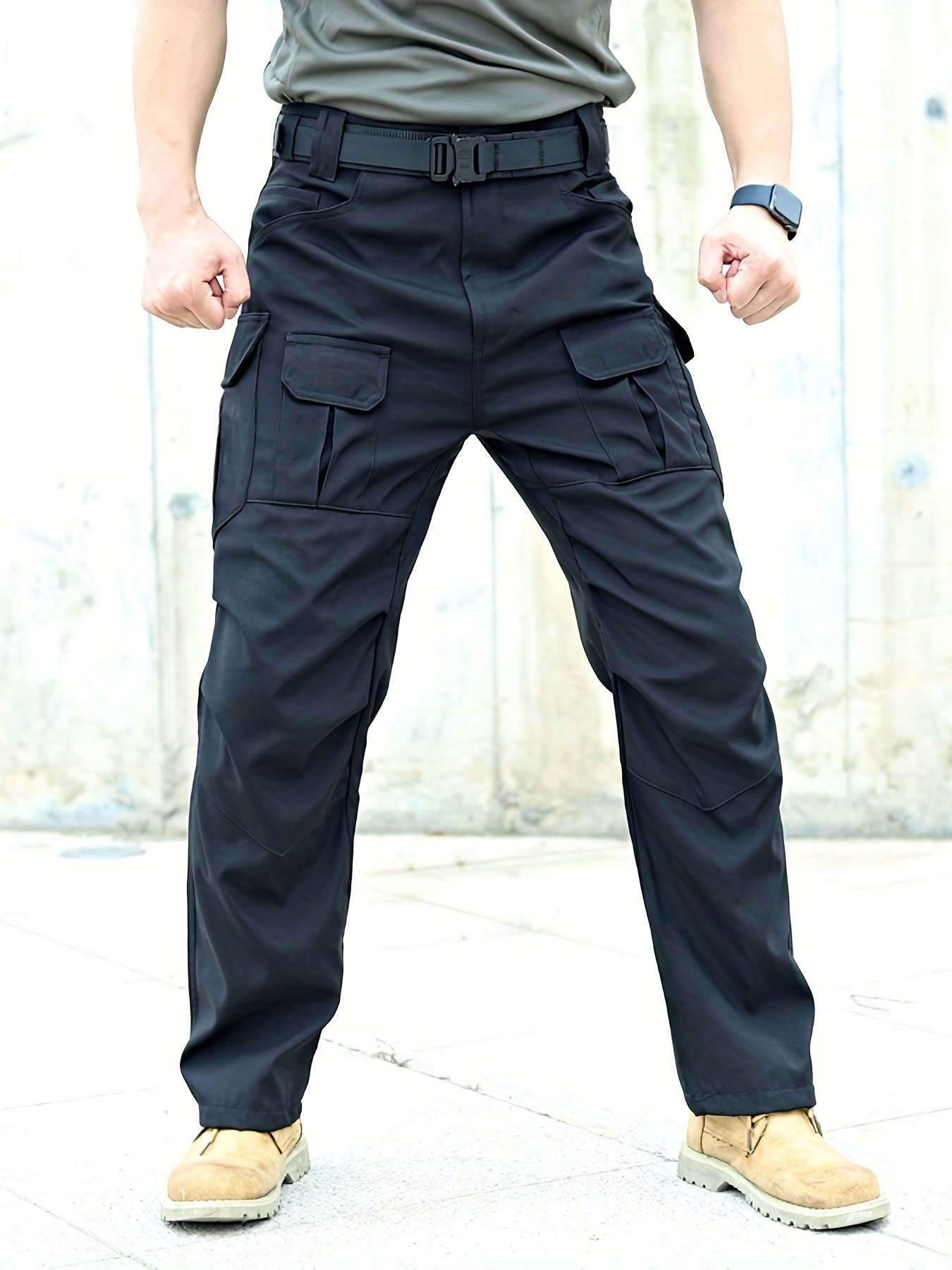 Multi Pocket Men's Pants Loose Casual Outdoor Pants Men's - Temu