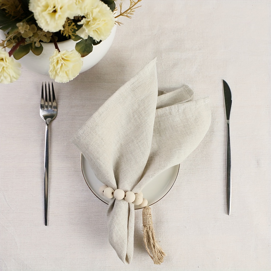 6pcs, Polyester Napkin, Solid Color Napkin Cloth, Natural Soft Cozy Washed  Crepe Cotton Dinner Napkins, For Western Restaurant And Hotel, Room Decor