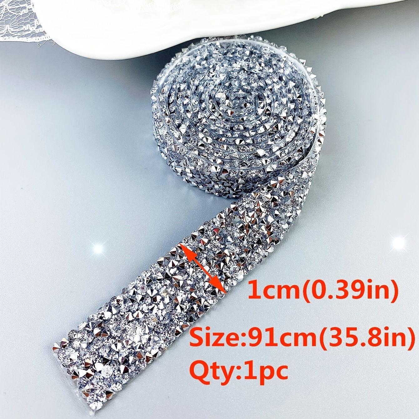 91cm Trim Patches Crystal AB Strass Hot Fix Rhinestone Tape Applicator  Ribbon With Rhinestones Iron On Appliques For Dresses