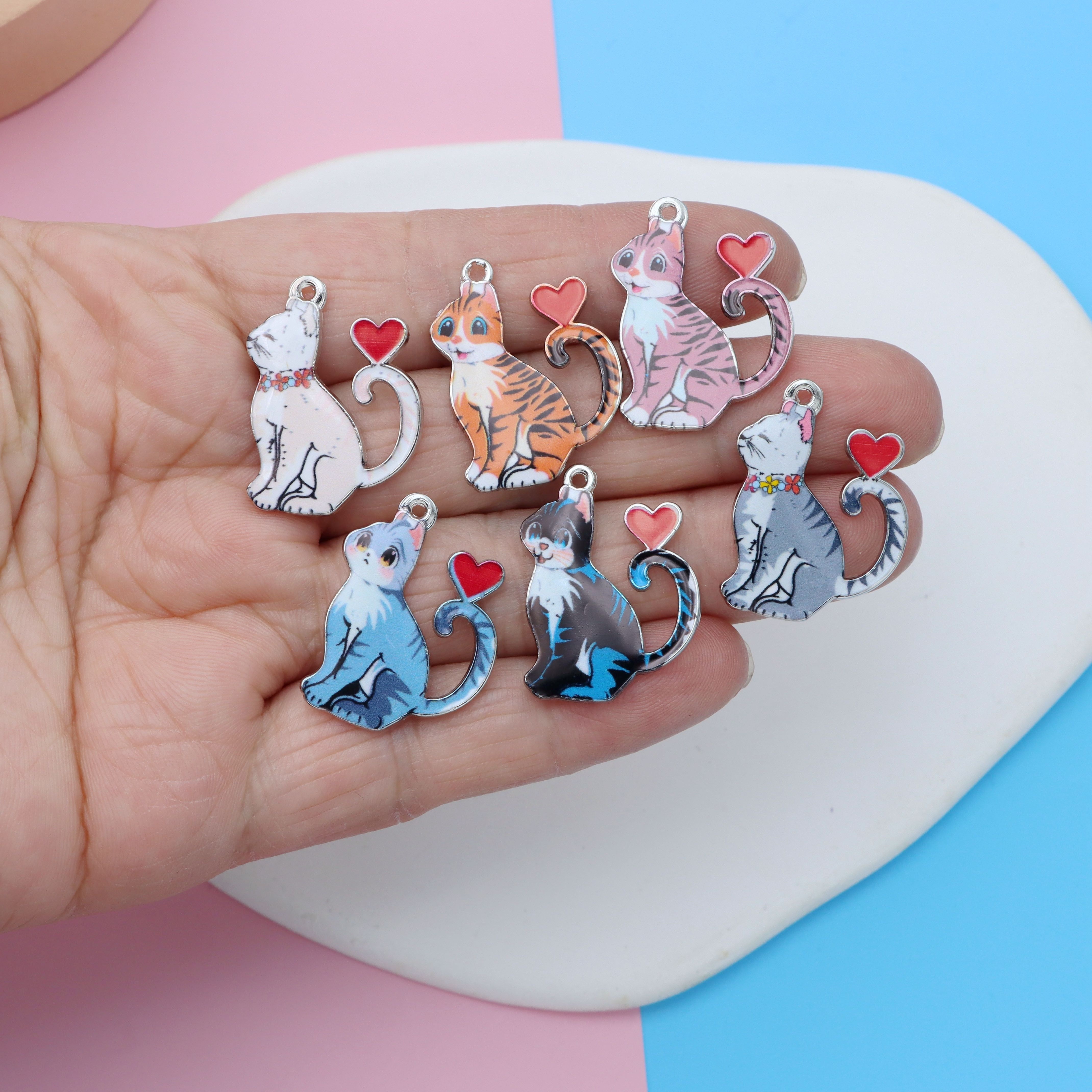 8PCS Multi-Color Enamel Mixed Pet Dog Animal Charms Pendant Jewelry DIY  Findings